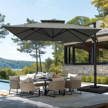 Parasol déporté hydraulique automatique MAISON ARTS de 3,66 m (12 pi) avec mât en aluminium et rotation à 360°