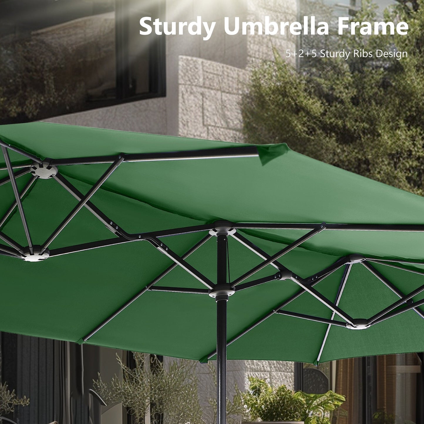 Parasol de terrasse double face extra large de 4 m (13 pi) avec manivelle, MAISON ARTS