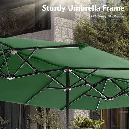 Parasol de terrasse double face extra large de 4 m (13 pi) avec manivelle, MAISON ARTS
