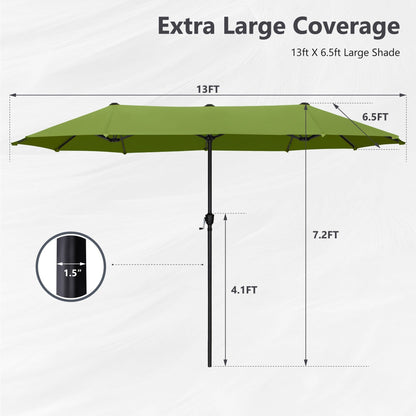 Parasol de terrasse double face extra large de 4 m (13 pi) avec manivelle, MAISON ARTS