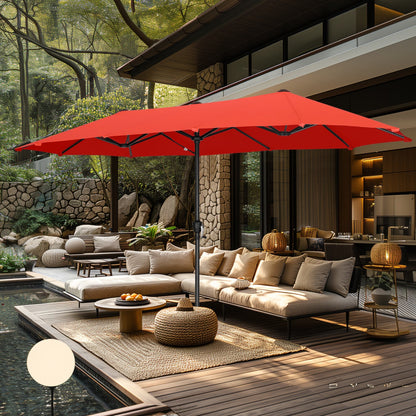 Parasol de terrasse double face extra large de 4 m (13 pi) avec manivelle, MAISON ARTS