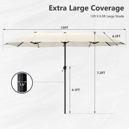 Parasol de terrasse double face extra large de 4 m (13 pi) avec manivelle, MAISON ARTS