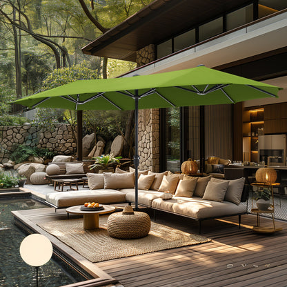 Parasol de terrasse double face extra large de 4 m (13 pi) avec manivelle, MAISON ARTS