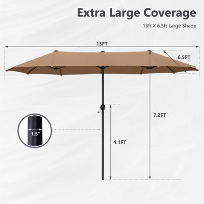 Parasol de terrasse double face extra large de 4 m (13 pi) avec manivelle, MAISON ARTS