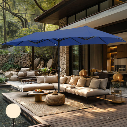 Parasol de terrasse double face extra large de 4 m (13 pi) avec manivelle, MAISON ARTS