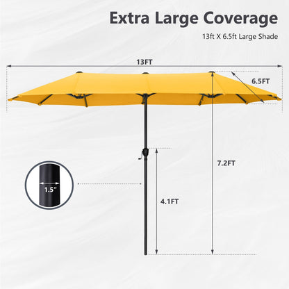 Parasol de terrasse double face extra large de 4 m (13 pi) avec manivelle, MAISON ARTS