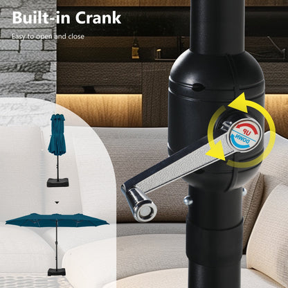 Parasol double face extra large de 4,57 m (15 pi) avec base incluse, MAISON ARTS