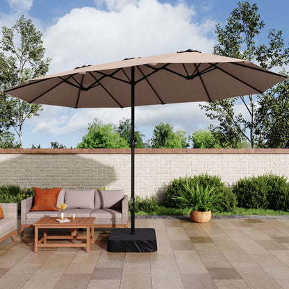 Parasol double face extra large de 4,57 m (15 pi) avec base incluse, MAISON ARTS
