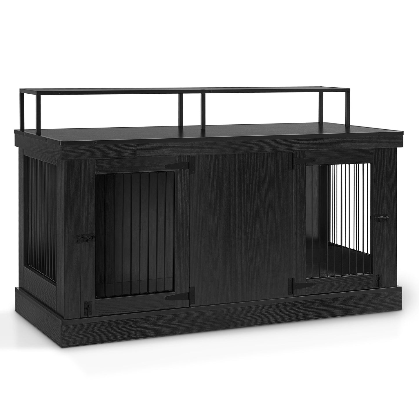 Meuble TV intégré pour grande cage à chien Mcombo, niche en bois avec double porte 1861