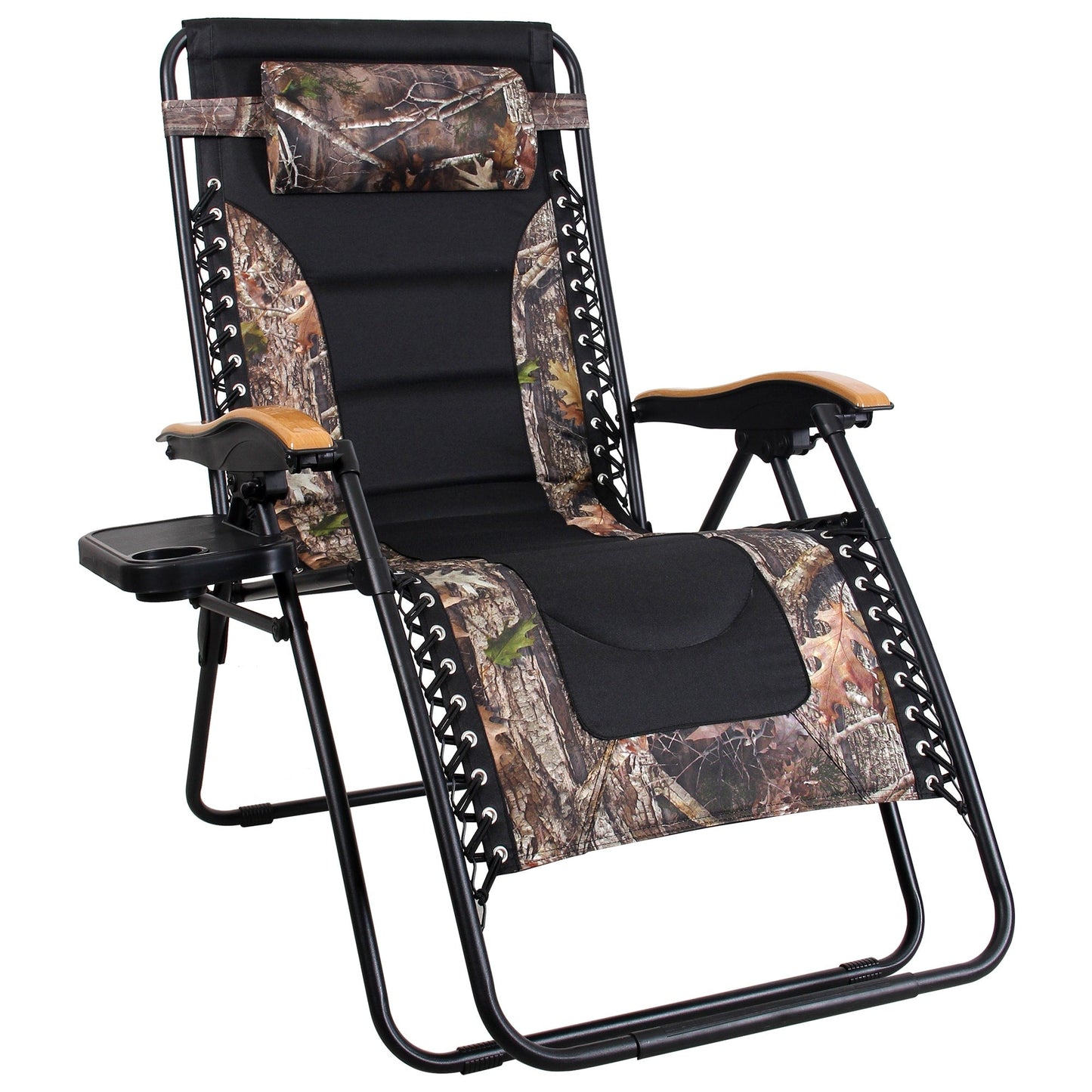 Fauteuil lounge XL surdimensionné rembourré zéro gravité avec accoudoirs plus larges, inclinable et porte-gobelet - Non disponible