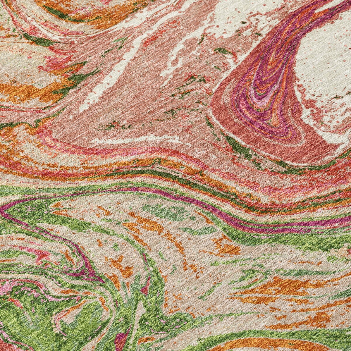 Tapis Chantille à motifs abstraits, lavable en machine, pour intérieur et extérieur