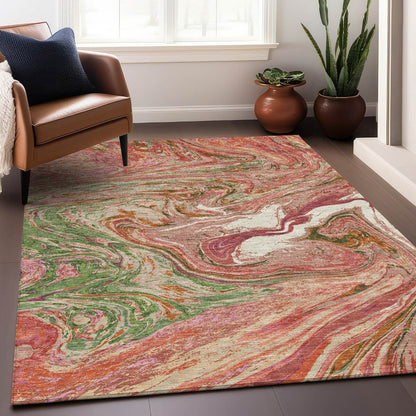Tapis Chantille à motifs abstraits, lavable en machine, pour intérieur et extérieur