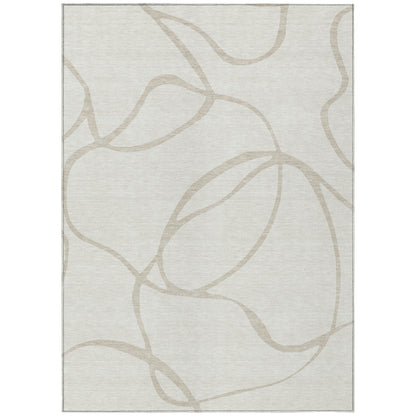 Tapis Chantille moderne abstrait lavable en machine pour intérieur/extérieur