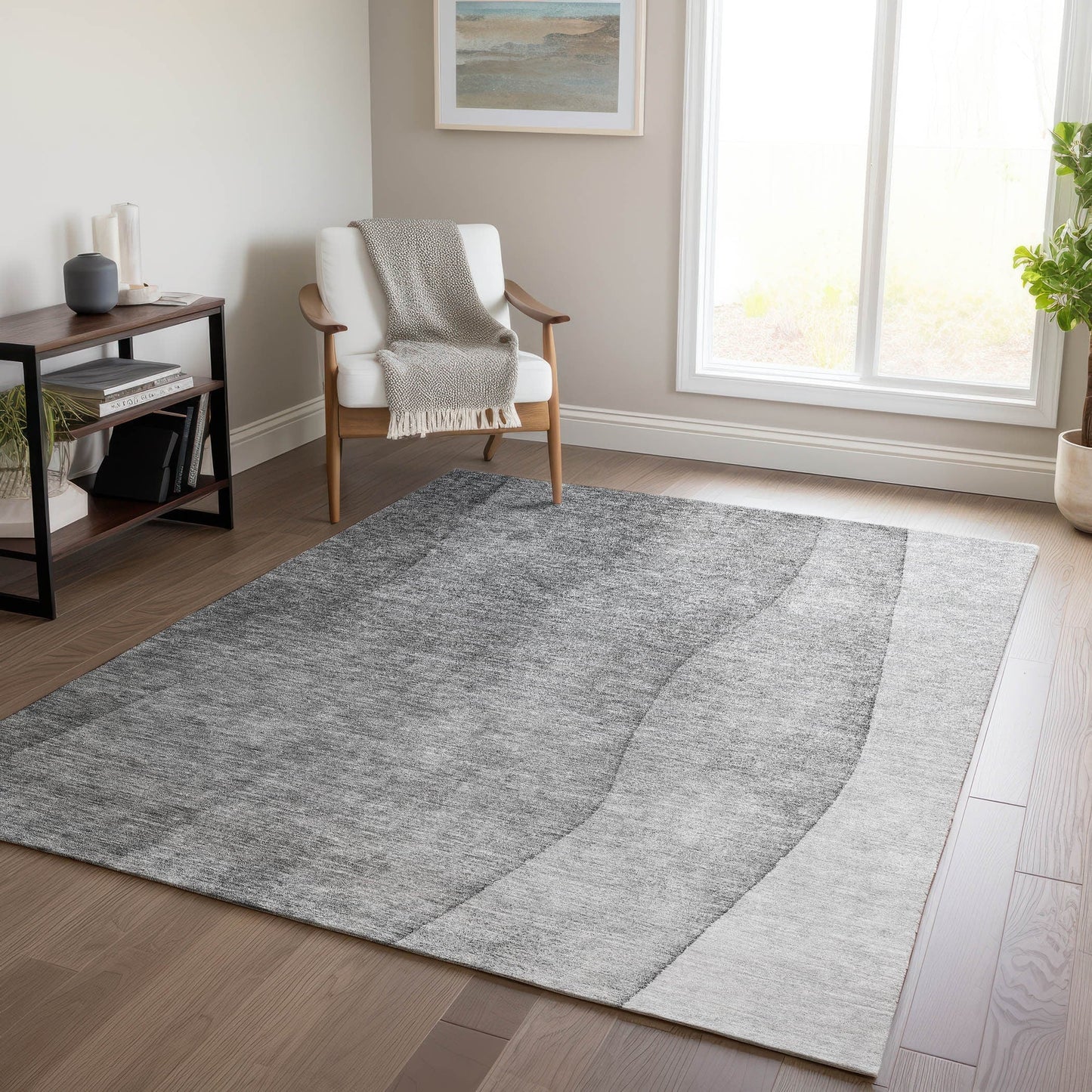 Tapis Chantille contemporain ombré lavable en machine pour intérieur/extérieur