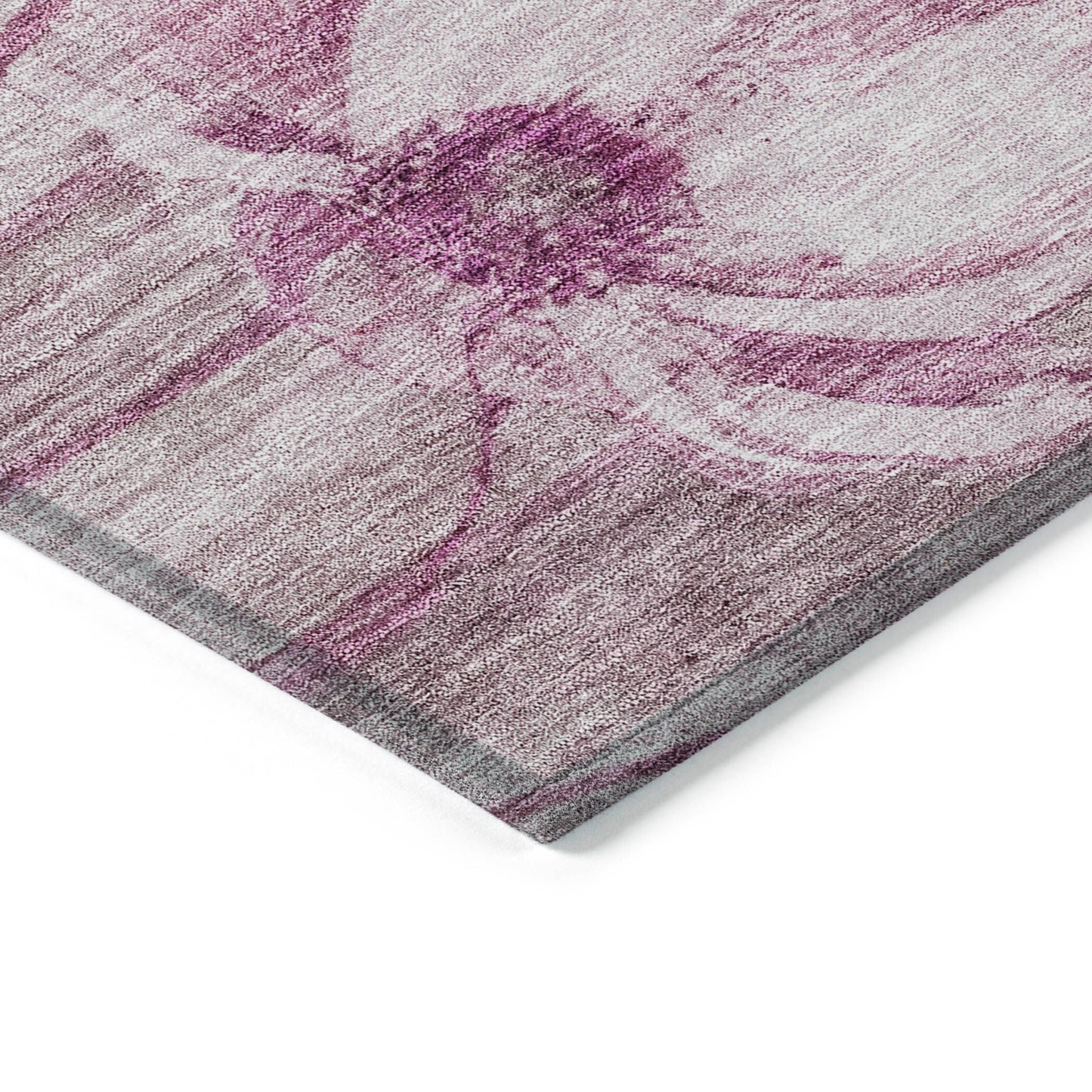 Tapis Chantille moderne à motif floral, lavable en machine, pour intérieur/extérieur