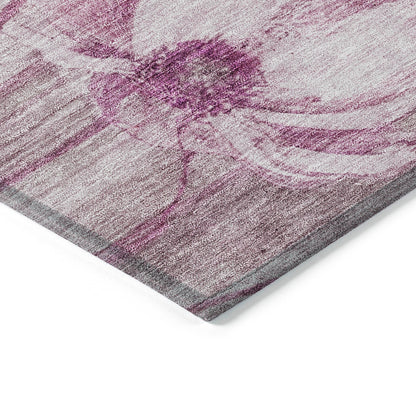 Tapis Chantille moderne à motif floral, lavable en machine, pour intérieur/extérieur