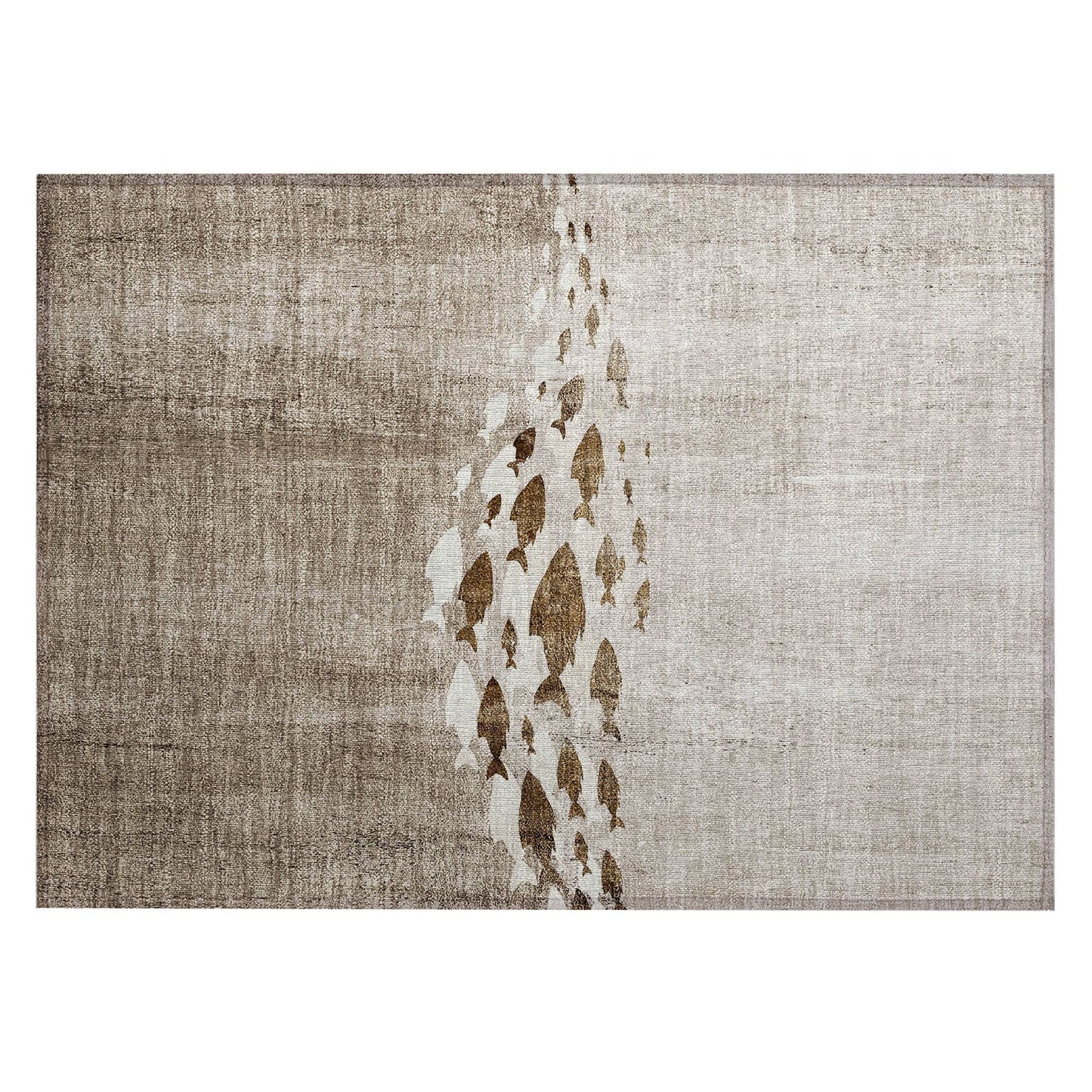 Tapis Chantille moderne sur le thème marin, lavable en machine, pour intérieur/extérieur
