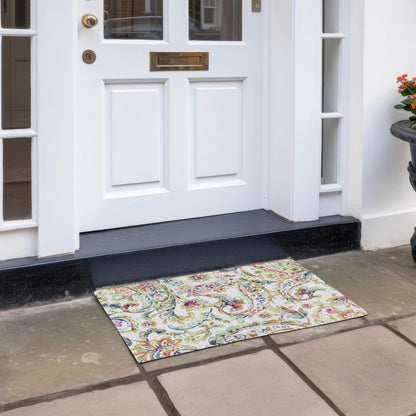 Tapis Chantille traditionnel à volutes lavable en machine pour intérieur/extérieur