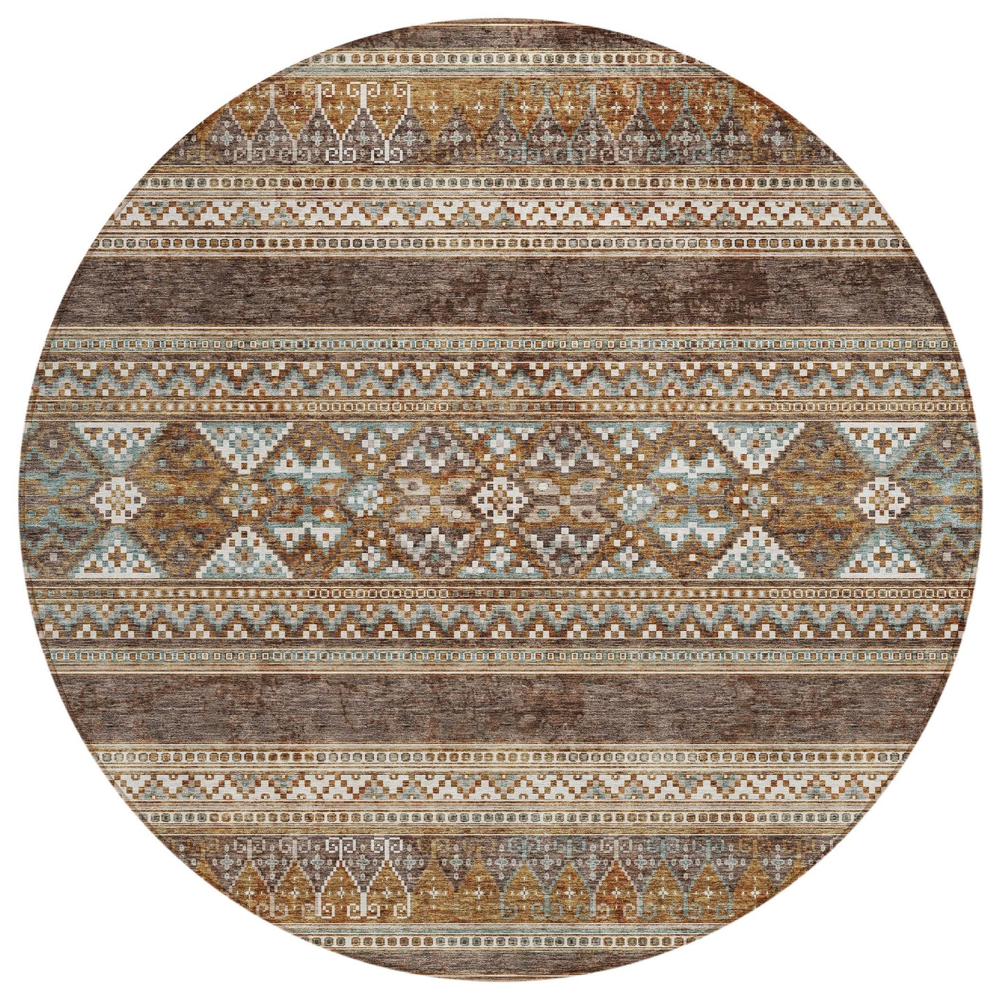 Tapis Chantille tribal bohème lavable en machine pour intérieur/extérieur