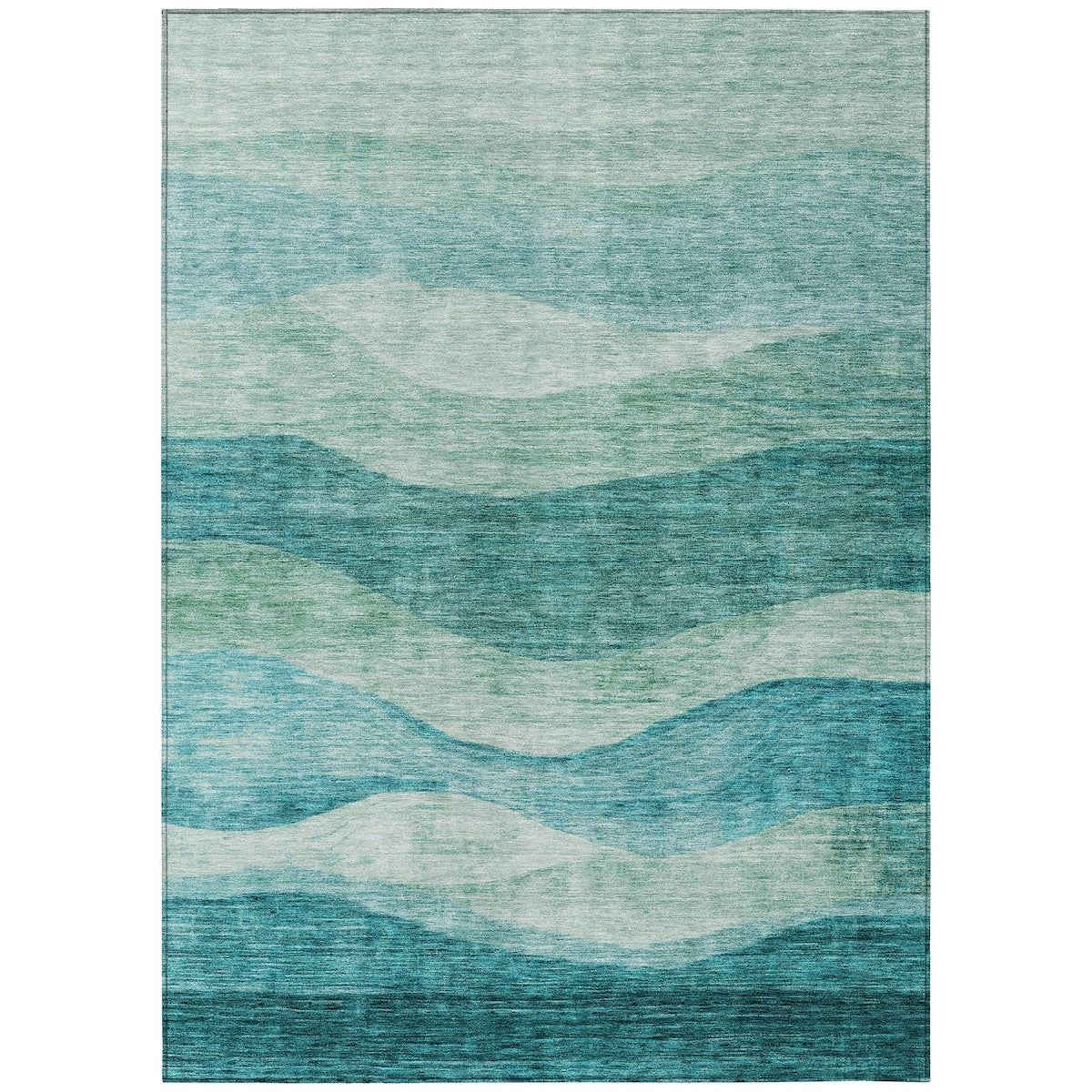 Tapis Chantille contemporain à vagues, lavable en machine, pour intérieur et extérieur