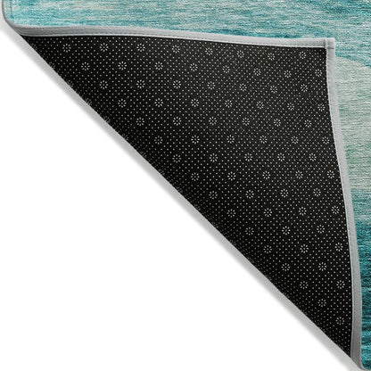 Tapis Chantille contemporain à vagues, lavable en machine, pour intérieur et extérieur