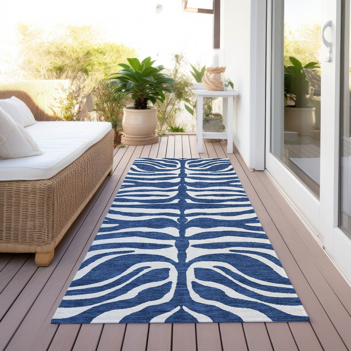 Tapis Chantille moderne à motif animal, lavable en machine, pour intérieur et extérieur