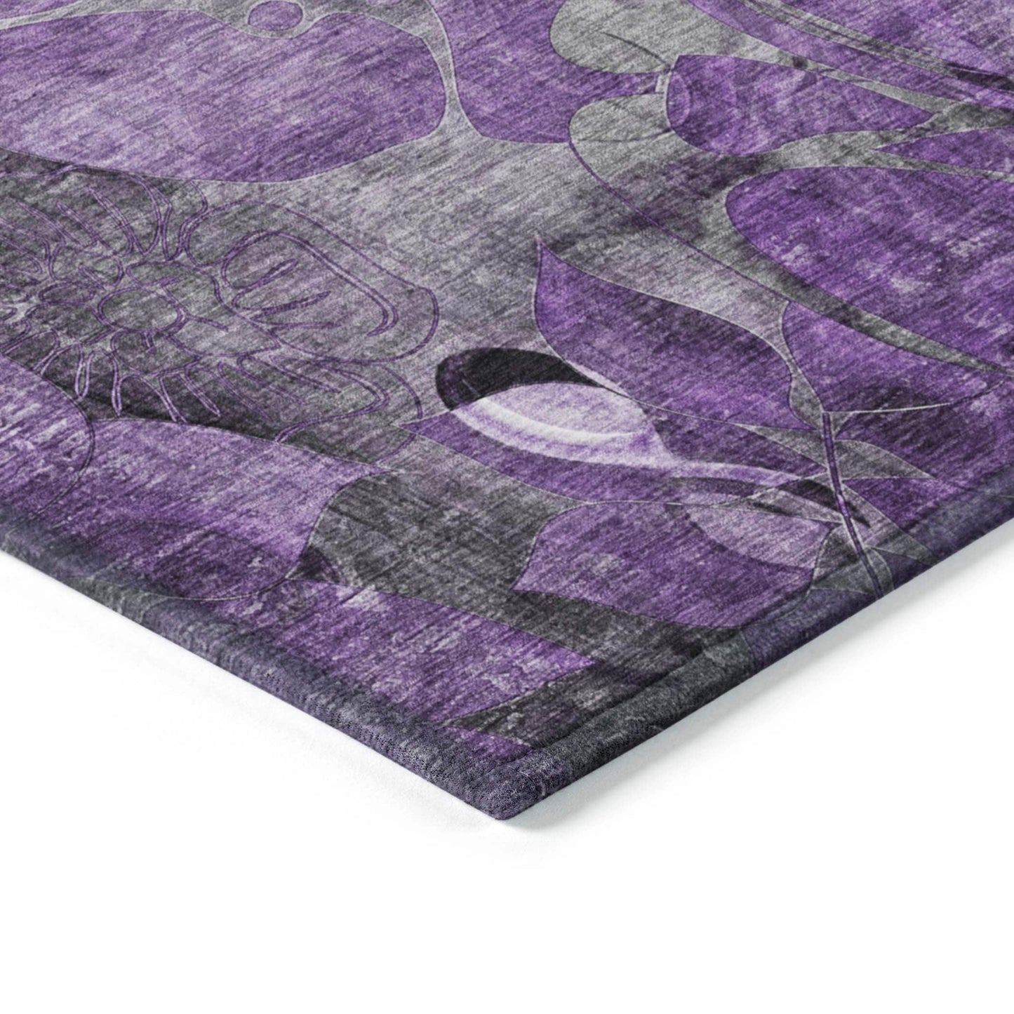 Tapis Chantille moderne à motif floral lavable en machine pour intérieur/extérieur