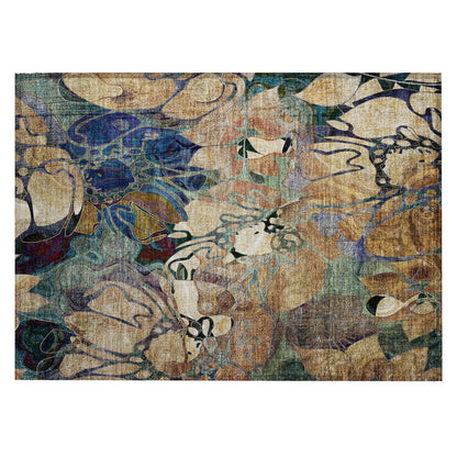 Tapis Chantille moderne à motif floral lavable en machine pour intérieur/extérieur