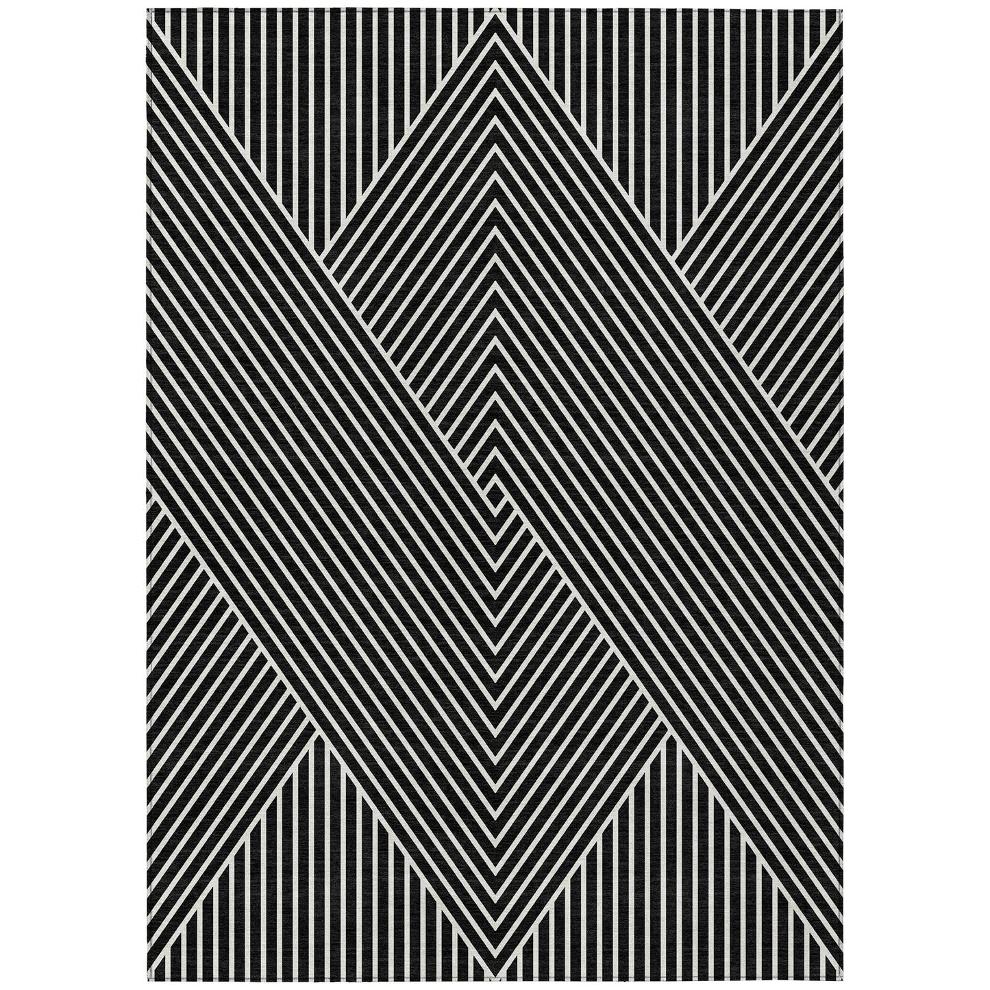 Tapis Chantille géométrique moderne lavable en machine pour intérieur/extérieur