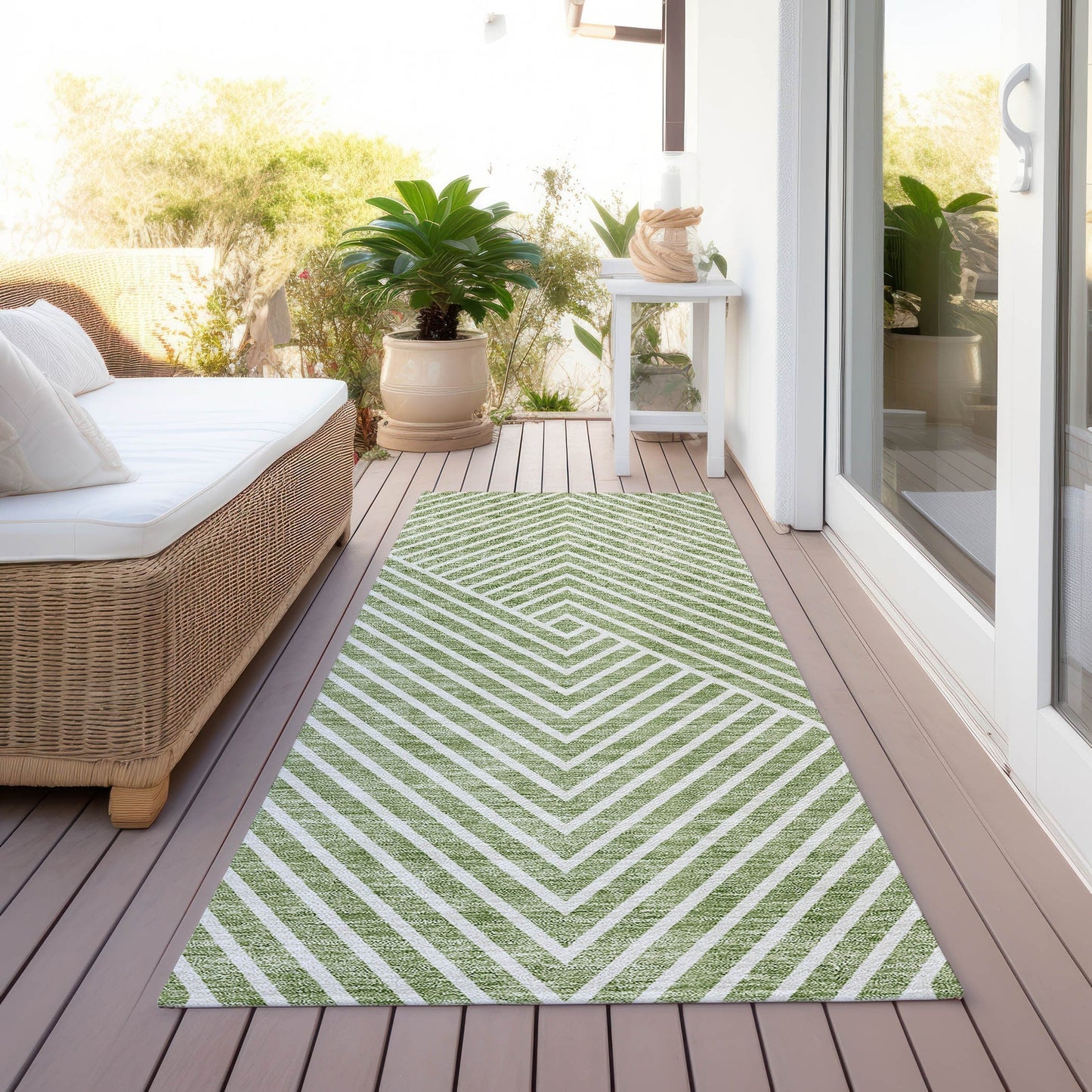 Tapis Chantille géométrique moderne lavable en machine pour intérieur/extérieur