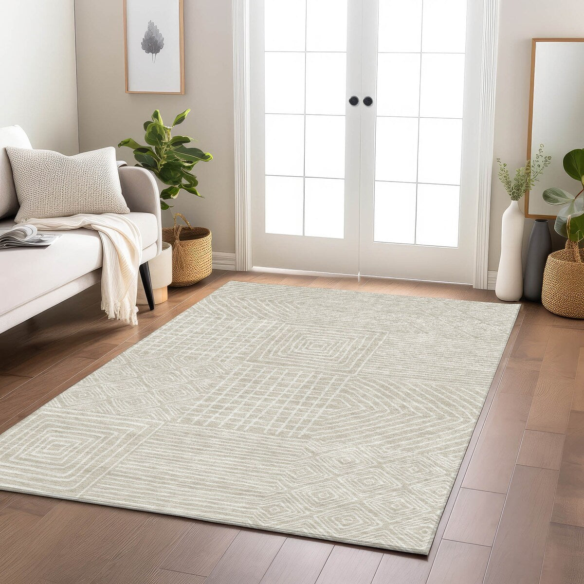 Tapis moderne en mosaïque Chantille lavable en machine pour intérieur/extérieur