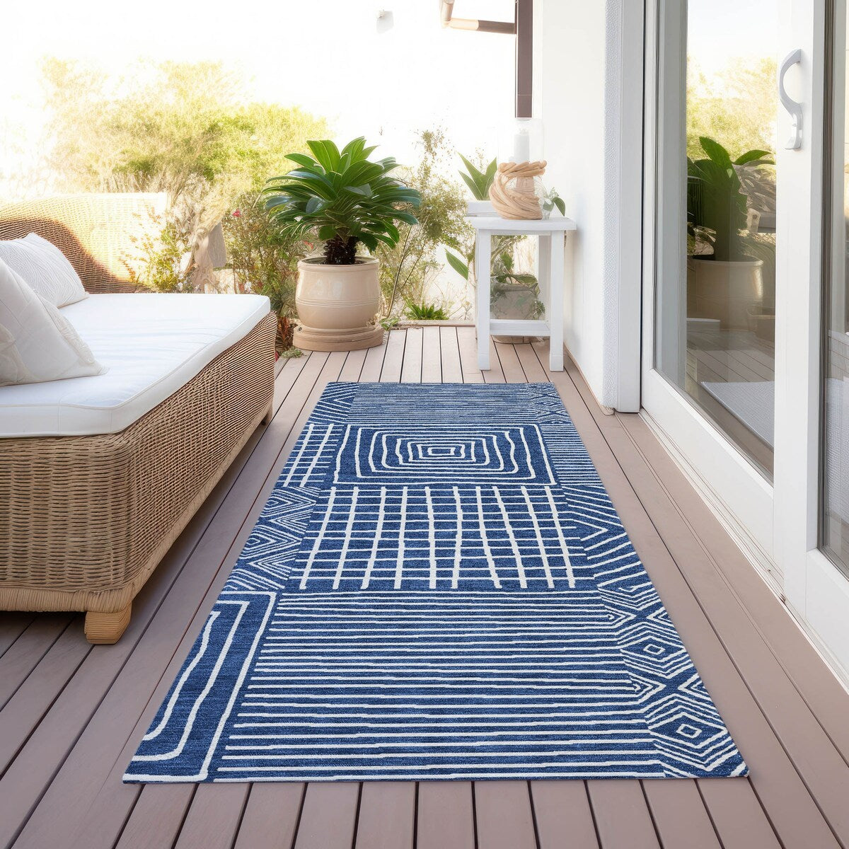 Tapis moderne en mosaïque Chantille lavable en machine pour intérieur/extérieur