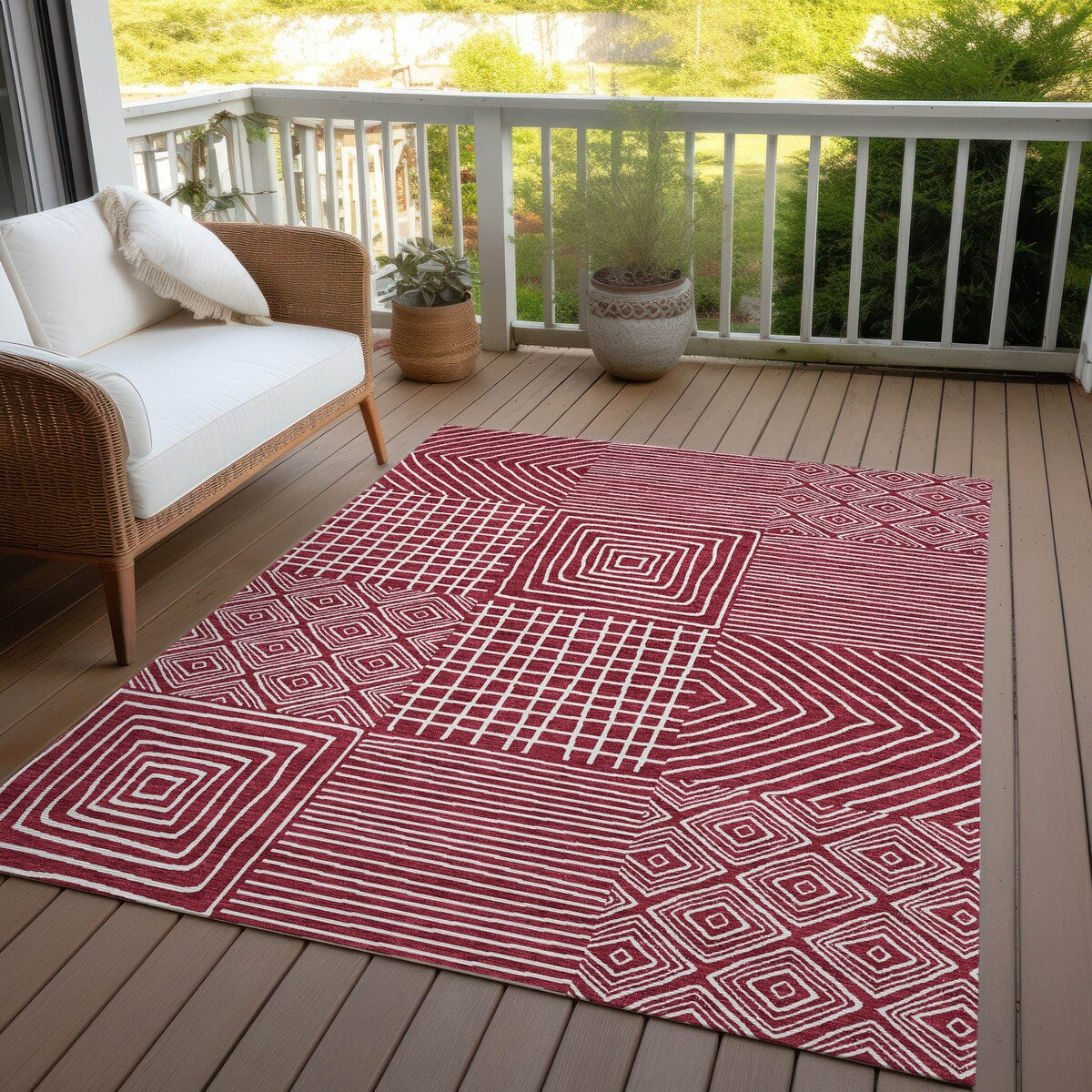 Tapis moderne en mosaïque Chantille lavable en machine pour intérieur/extérieur