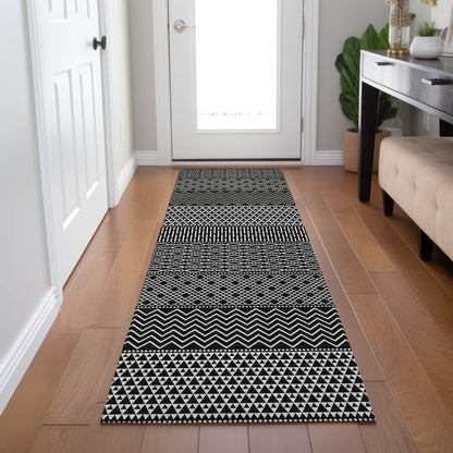 Tapis Chantille à rayures modernes, lavable en machine, pour intérieur et extérieur
