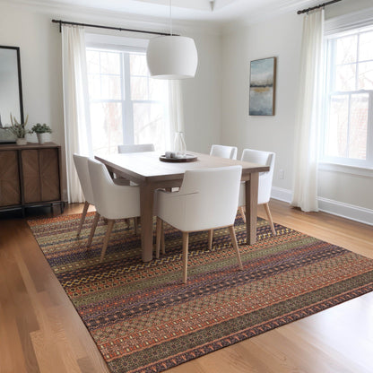 Tapis Chantille à rayures marocaines lavable en machine pour intérieur/extérieur