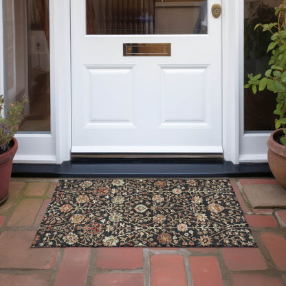 Tapis traditionnel Kashan Chantille lavable en machine pour intérieur/extérieur