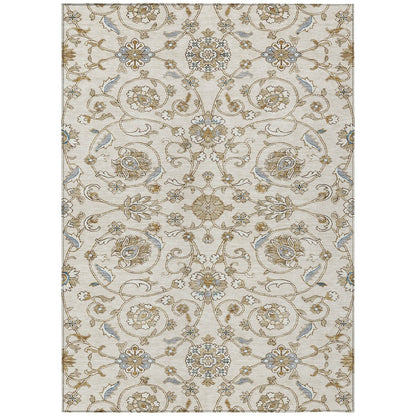 Tapis traditionnel KashanChantille lavable en machine pour intérieur/extérieur