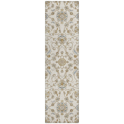 Tapis traditionnel KashanChantille lavable en machine pour intérieur/extérieur