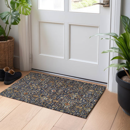 Tapis persan traditionnel en chantille lavable en machine pour intérieur/extérieur