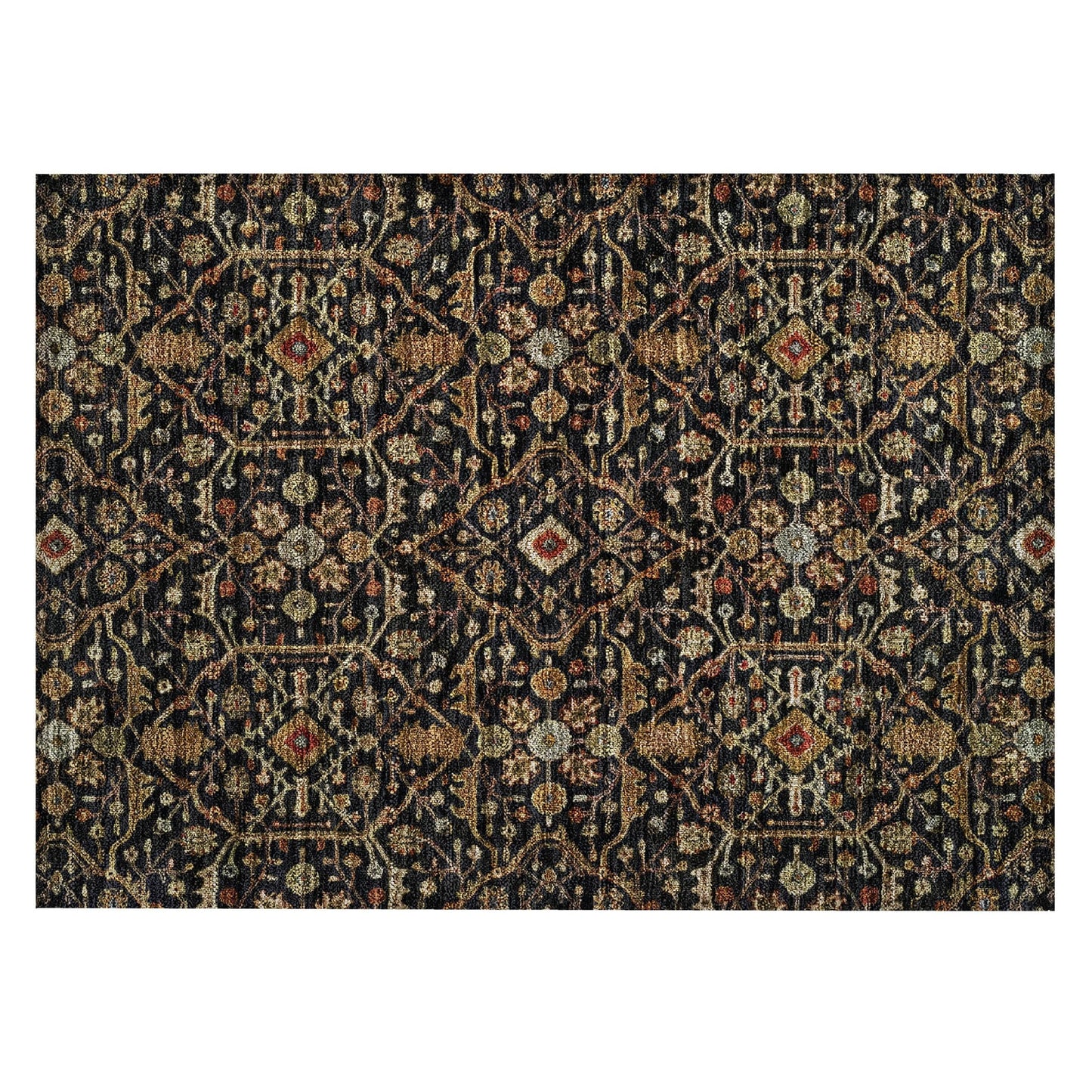 Tapis persan traditionnel en chantille lavable en machine pour intérieur/extérieur