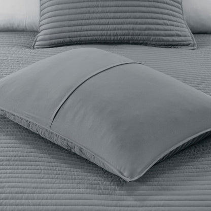 Collection de couette et de courtepointe imprimée en seersucker 8 pièces Madison Park Anchorage