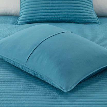 Collection de couette et de courtepointe imprimée en seersucker 8 pièces Madison Park Anchorage