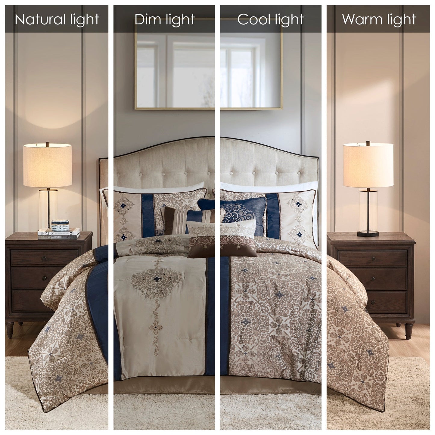 Ensemble de couette jacquard 7 pièces Madison Park Blaine avec coussins décoratifs