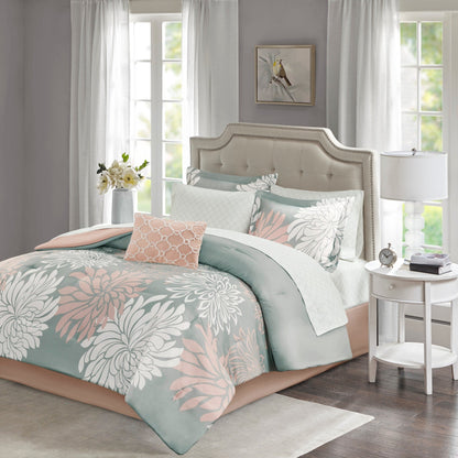 Ensemble de couette complet Madison Park Essentials Caldwell avec draps en coton
