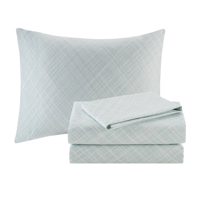Ensemble de couette Madison Park Essentials Pelham Bay corail/vert avec draps en coton