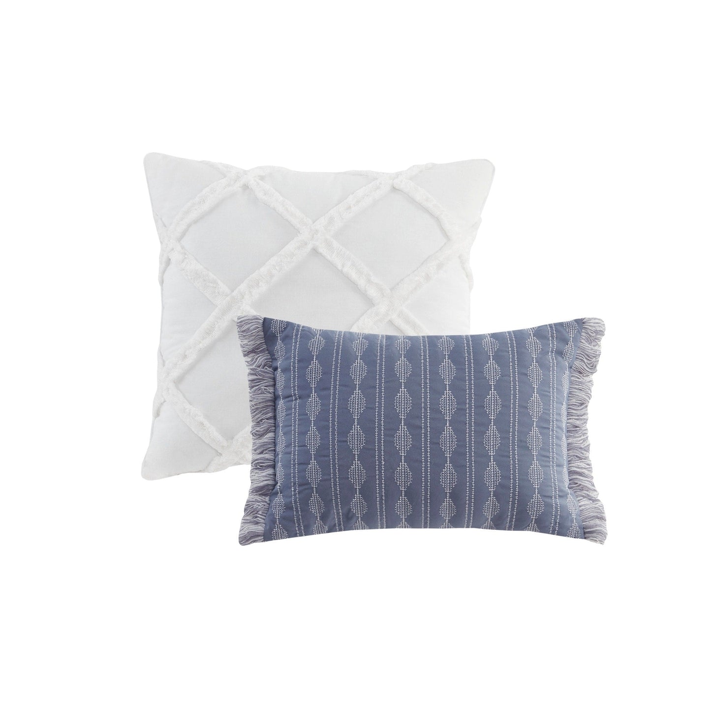 Ensemble de couette jacquard 5 pièces Madison Park Levi Blue/Naturel