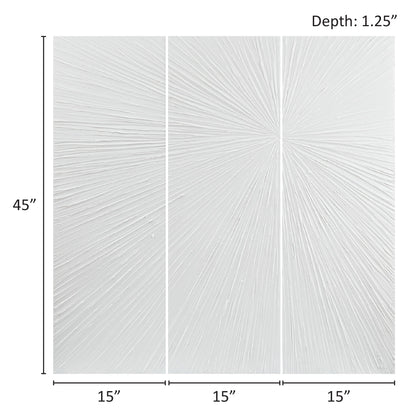 Ensemble de 3 triptyques peints à la main Madison Park Signature Sunburst en résine 3D