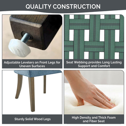 Chaises de salle à manger rembourrées Madison Park Signature Ultra avec pieds en bois (lot de 2) - Non disponible