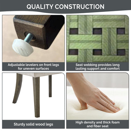 Chaises de salle à manger rembourrées Madison Park Signature Ultra avec pieds en bois (lot de 2) - Non disponible