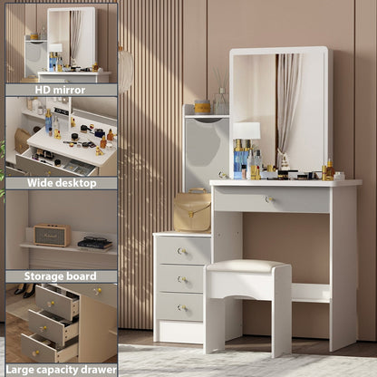 Ensemble coiffeuse avec miroir et tabouret